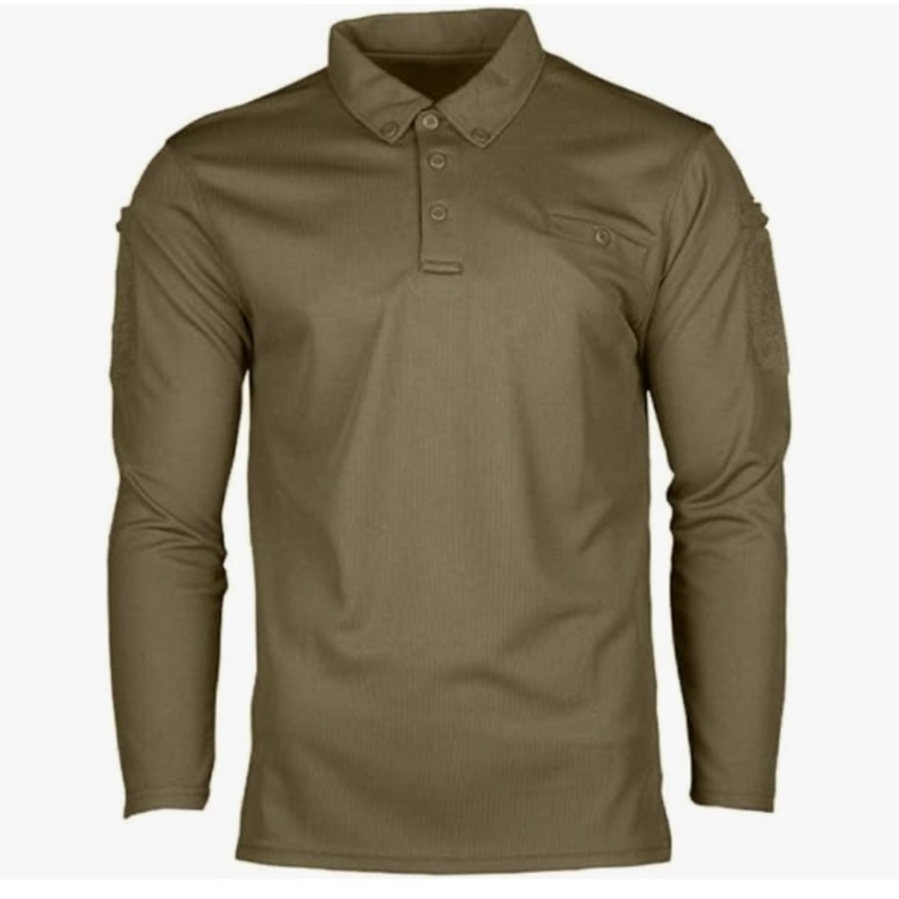 Men's Olive Long Sleeve Polo Shirt